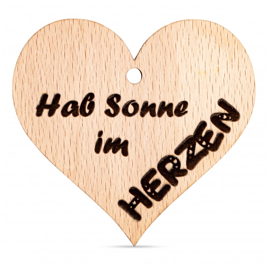 Hab Sonne im Herzen Holzanhänger Holzdeko - Lasergravur - Holzgravur - Geschenk