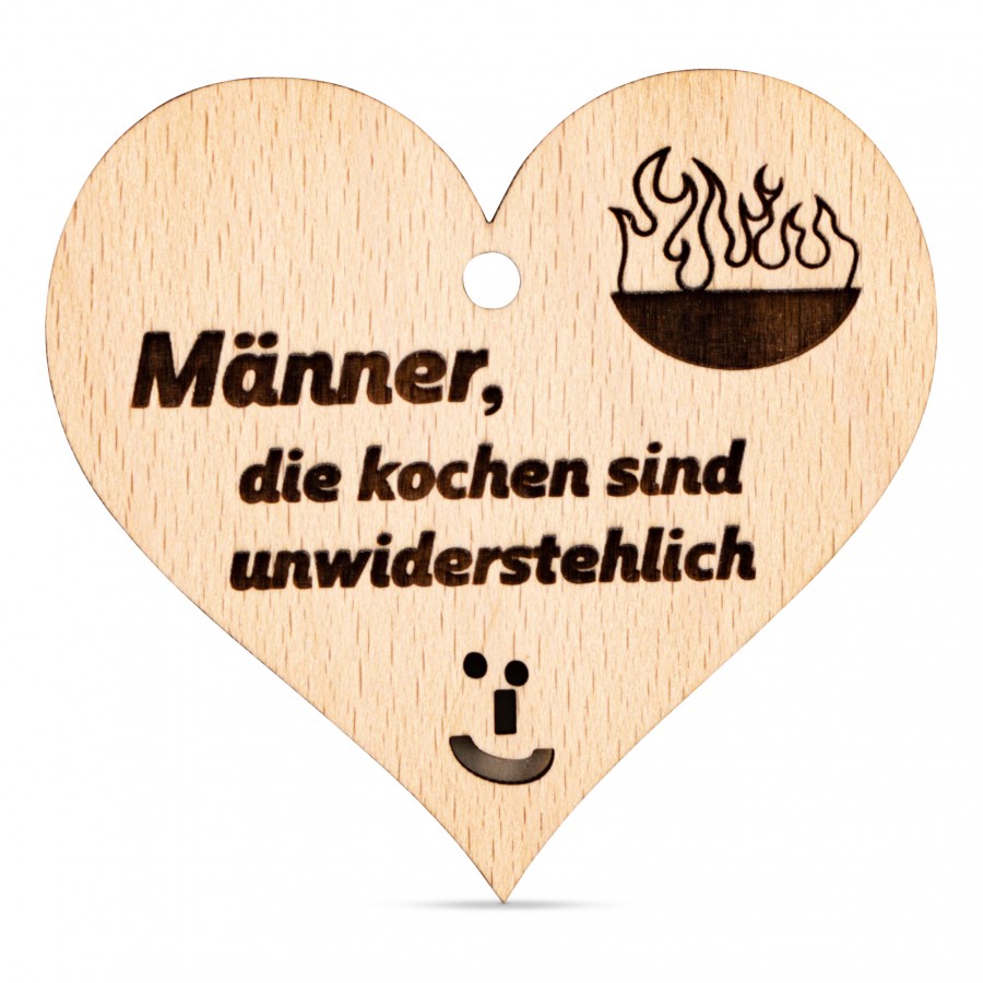 Männer, die kochen Holzanhänger Holzdeko - Lasergravur - Holzgravur - Geschenk