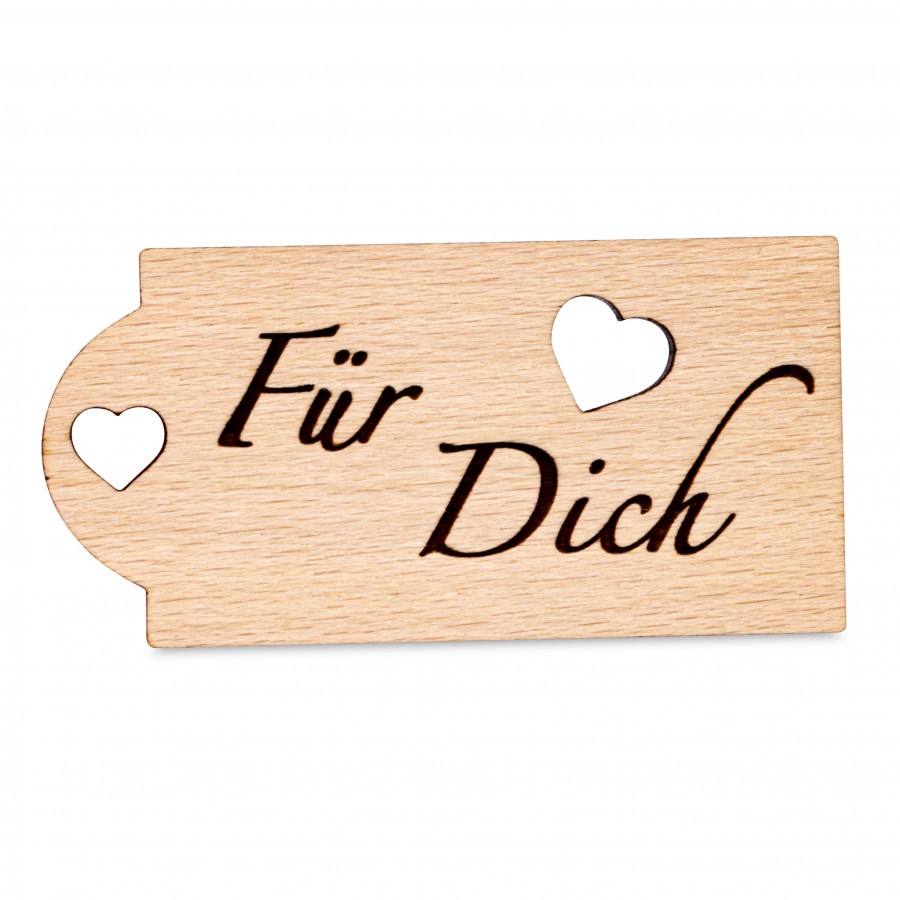 Rechteckig Für Dich Holzanhänger Holzdeko - Lasergravur - Holzgravur - Geschenk