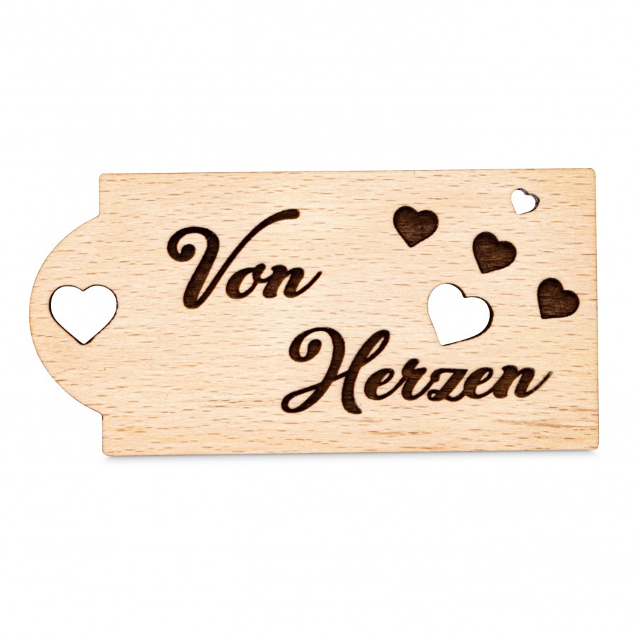 Rechteckig Von Herzen Holzanhänger Holzdeko - Lasergravur - Holzgravur - Geschenk