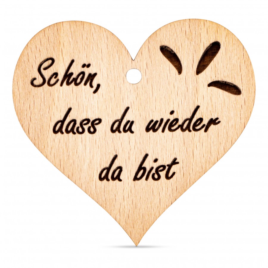 Schön, dass du da bist Holzanhänger Holzdeko - Lasergravur - Holzgravur - Geschenk