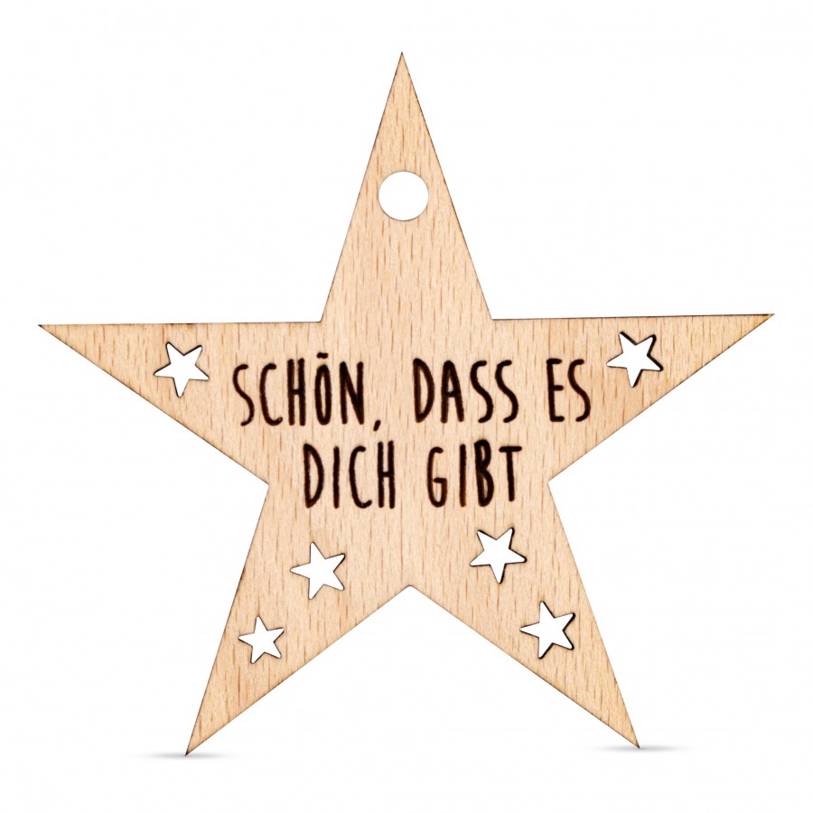 Stern Schön, dass Holzanhänger Holzdeko - Lasergravur - Holzgravur - Geschenk