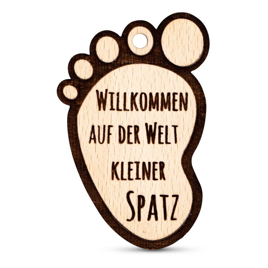 Anhänger Willkommen Geschenkideen Holzdeko - Lasergravur - Holzgravur - Geschenk