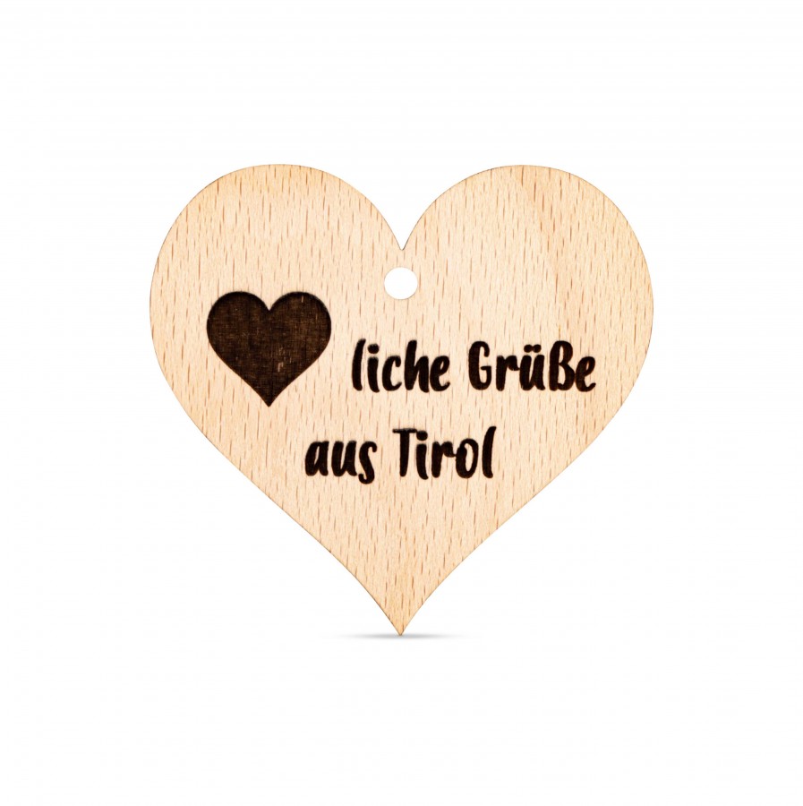 Anhänger Tirol Zirbendeko Holzdeko - Lasergravur - Holzgravur - Geschenk
