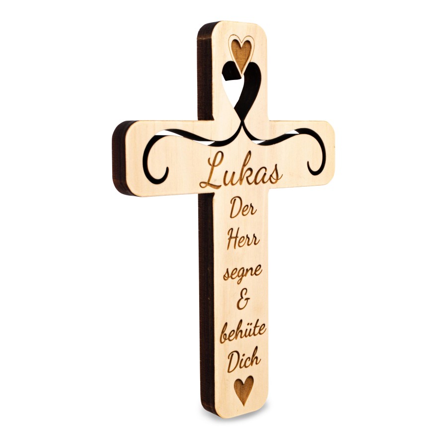 Zirbenkreuz Der Herr... Namensgravur Wohnen Holzdeko - Lasergravur - Holzgravur - Geschenk