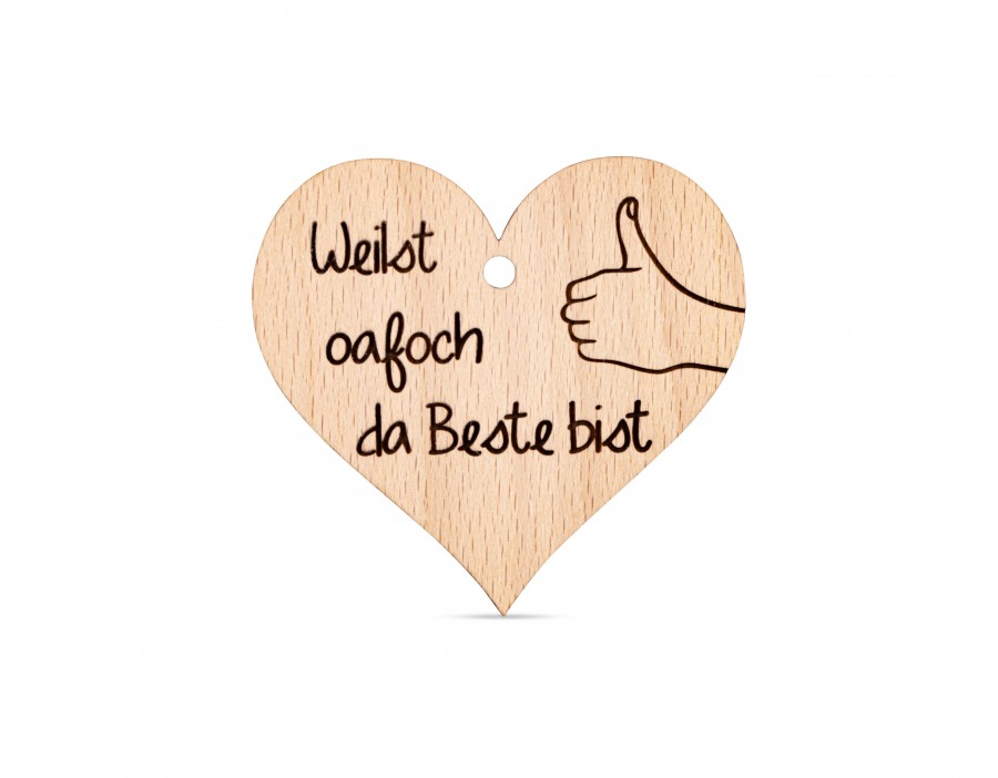 Anhänger Da Beste Geschenkideen Holzdeko - Lasergravur - Holzgravur - Geschenk