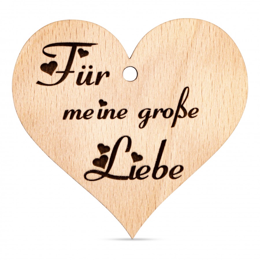 Anhänger Große Liebe Geschenkideen Holzdeko - Lasergravur - Holzgravur - Geschenk
