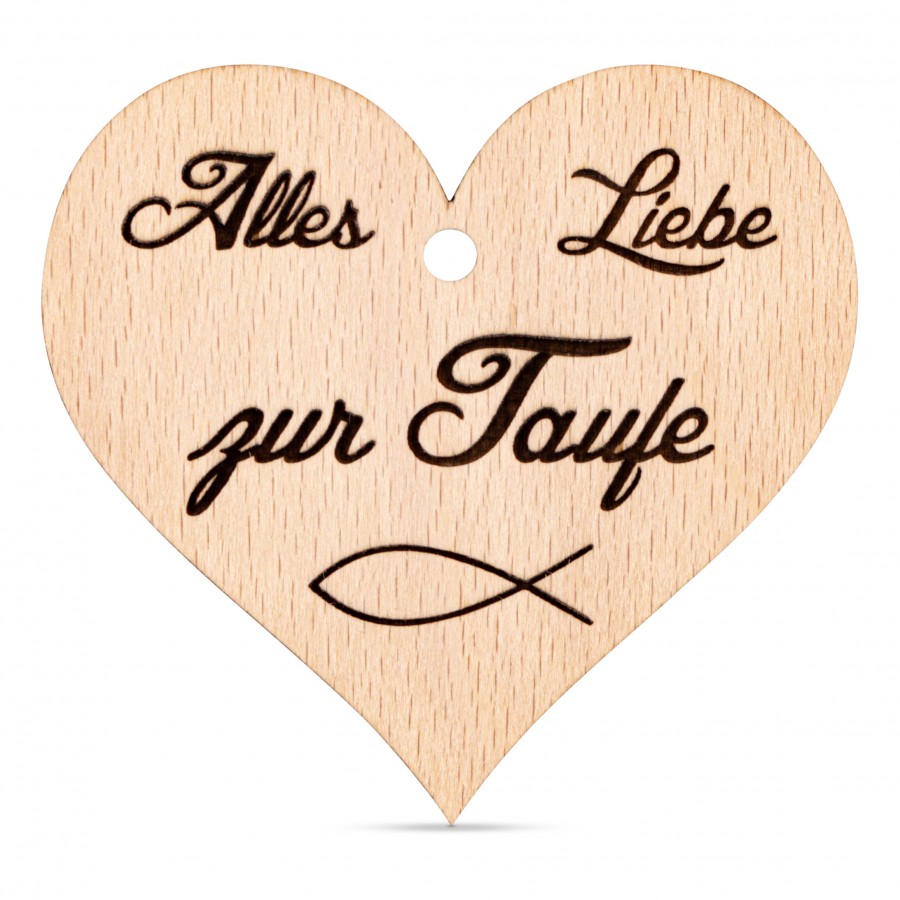 Anhänger Zur Taufe Geschenkideen Holzdeko - Lasergravur - Holzgravur - Geschenk