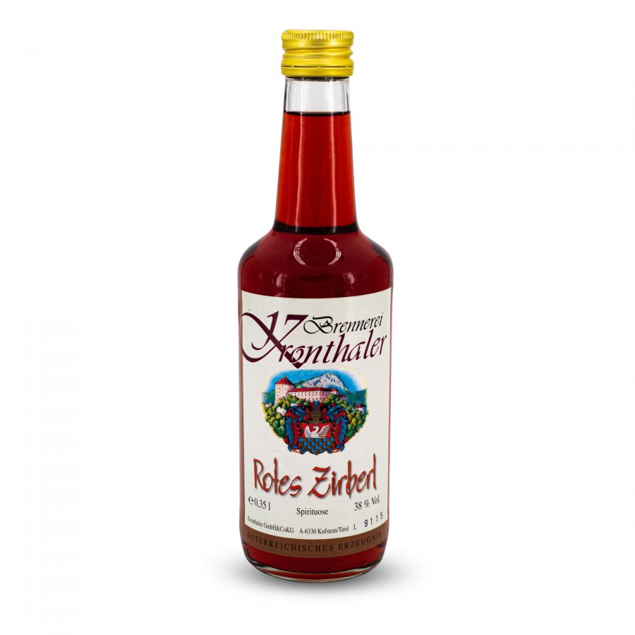 Rotes Zirberl 0,35l Geschenkideen Holzdeko - Lasergravur - Holzgravur - Geschenk